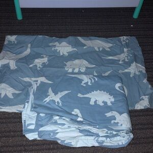 IKEA Dinosaur Print Blue Reversible Duvet Bedding Set